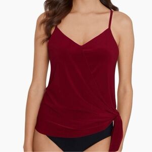 NWT Magicsuit Alex Tankini Top Cherry Red Magic Suit Bikini Swimsuit Size US 16